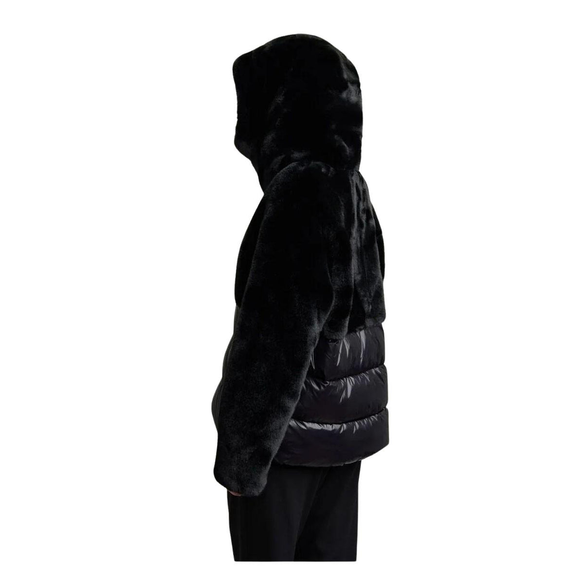 blauer donna con pelliccia bianco