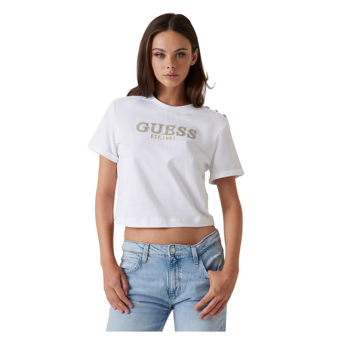 Guess camicia di jeans W2GH75 D4NA0 Blu Regular Fit
