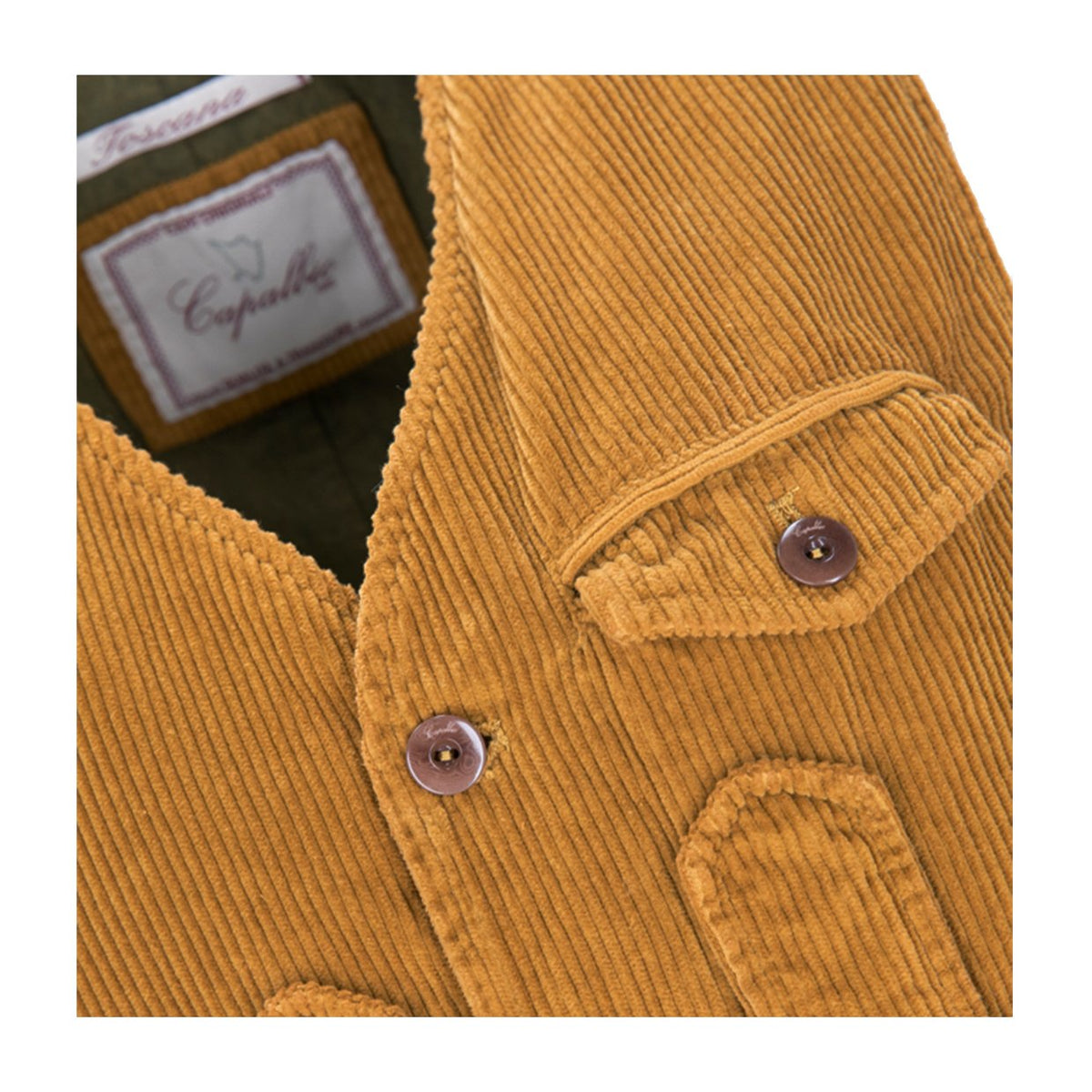 Zip vest in 500 lines velvet – Capalbio Abbigliamento
