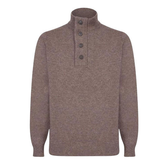 Herrenpullover Barbour Essential Patch Halb-Reißverschluss Tortora