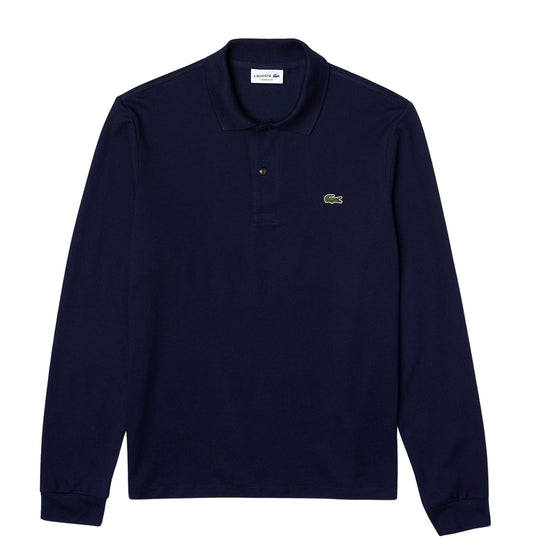 Polo Lacoste Klassische Passform Langarm Blau