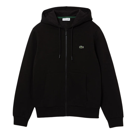Herren Lacoste Jogger Kapuzenpullover mit durchgehendem Reißverschluss Schwarz