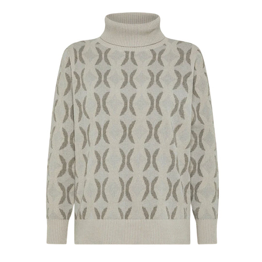 velvet chain turtleneck wom knit