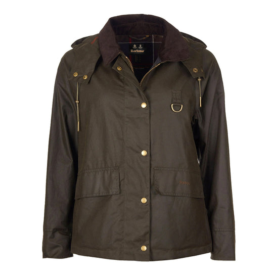 Women's Barbour Avon Waxed Jacket Olive Green