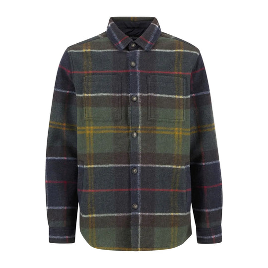 Camicia Over Uomo Barbour Chapter Tailored Check Blu/Verde