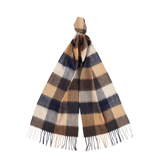 Herrenschal Barbour Large Tattersal Kamel/Blau/Weiß