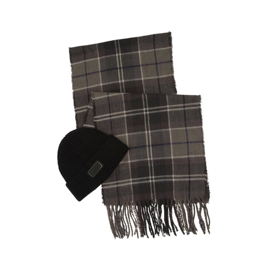 Herren-Geschenkset Barbour International Mütze + Schal Sweeper Beanie & Scarf Schwarz