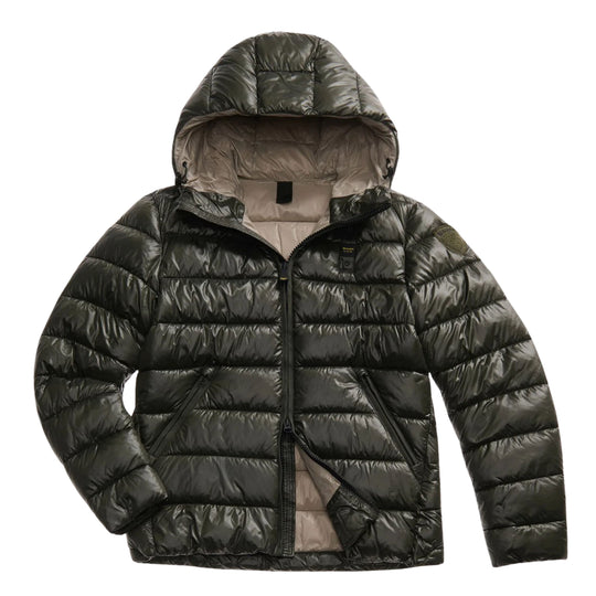 Herrenjacke Blauer Nylon Eco Adams Dunkelgrün
