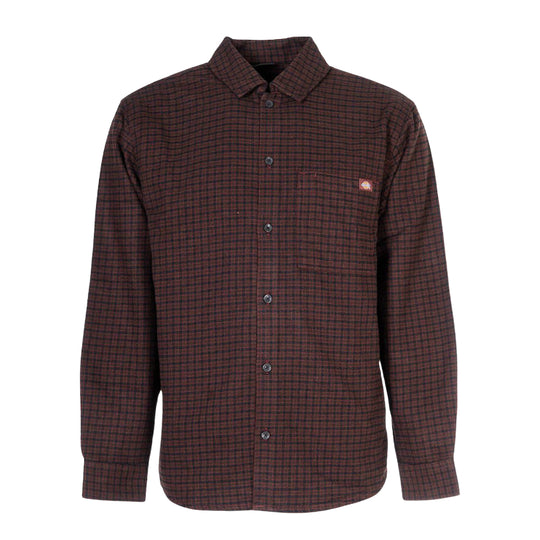 Herrenhemd Dickies Hendersonville L/S Shirt Bordeaux/Schwarz