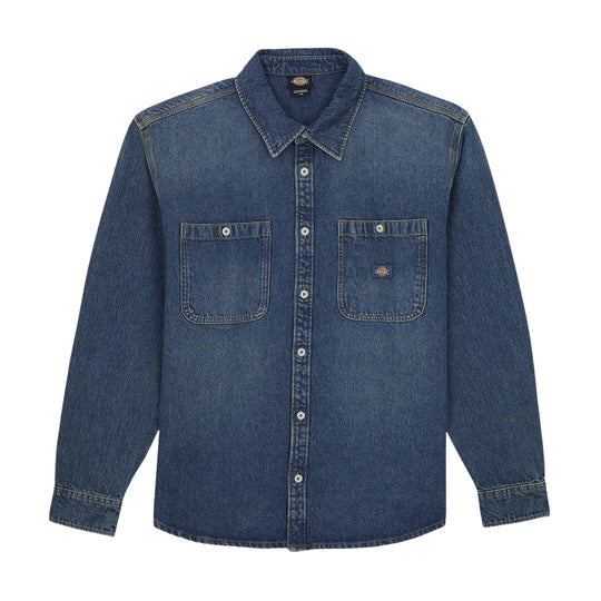 Herrenhemd Dickies Mechanic Denim Shirt Mittelblau