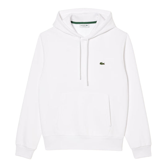 Herenhoodie Lacoste fleece met capuchon, wit