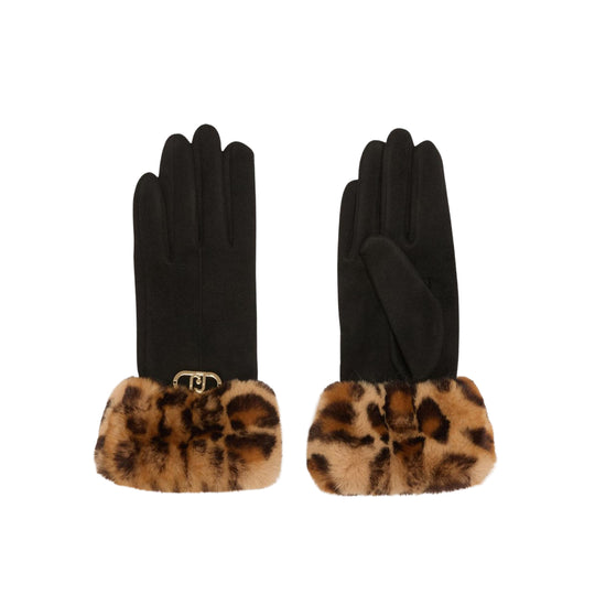 Guanti Donna LIU-JO Animalier Nero