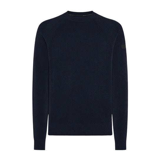 Herrensweater RRD Velvet Rundstrick Blau 