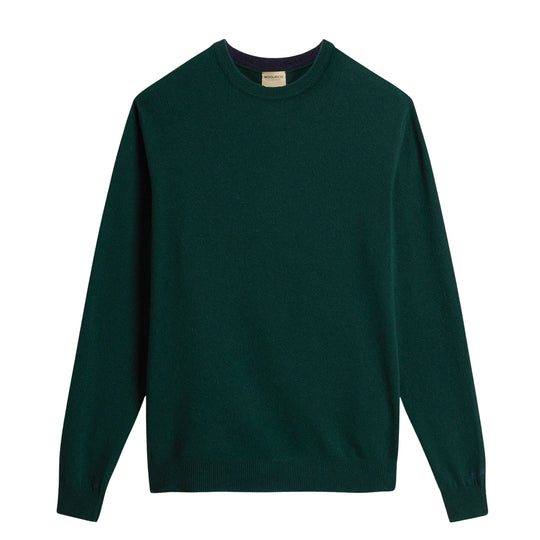 Herrenpullover Woolrich Garment Dyed Rundhals Grün