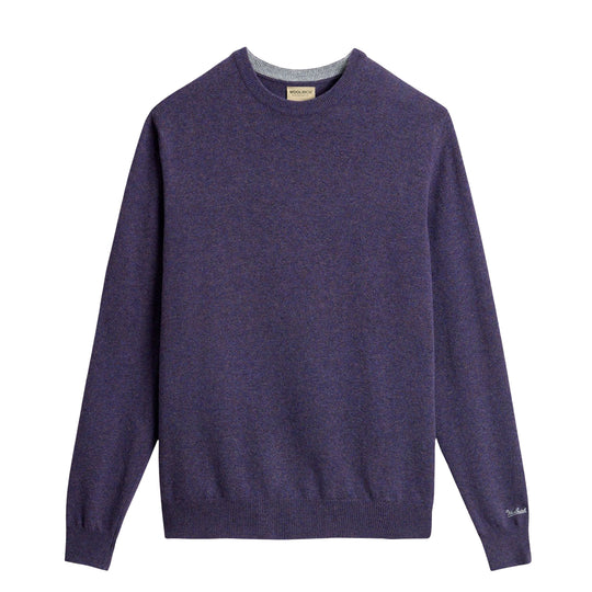 Herrenpullover Woolrich Garment Dyed Rundhals Violett Melange