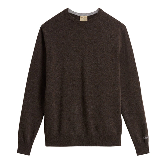 Maglia Uomo Woolrich Lambswool Crewneck Marrone Melange