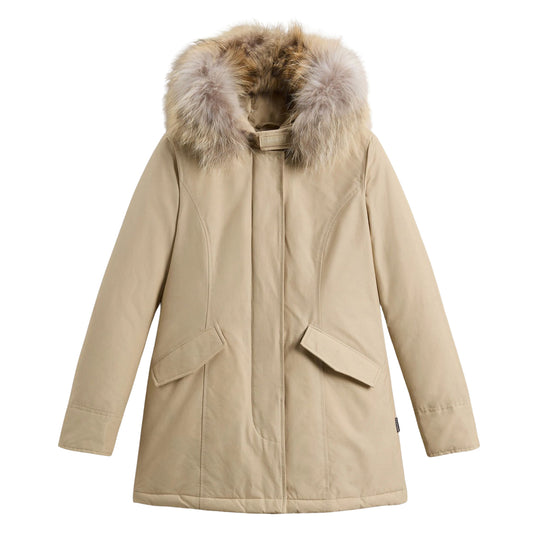 Women's Woolrich Arctic Parka Jacket with Removable Fur Sand 