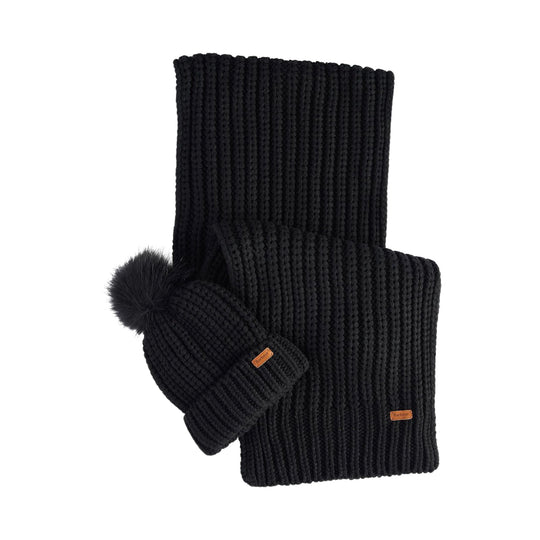 BARBOUR Set Donna Cappello + Sciarpa - Nero