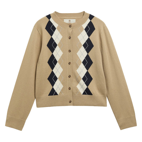 BARBOUR Cardigan Donna MARIANA - Beige/Blu