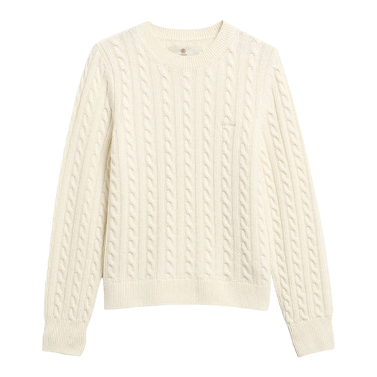 BARBOUR Maglione Donna Misto lana e lavorazione a trecce ASHDOWM - Panna