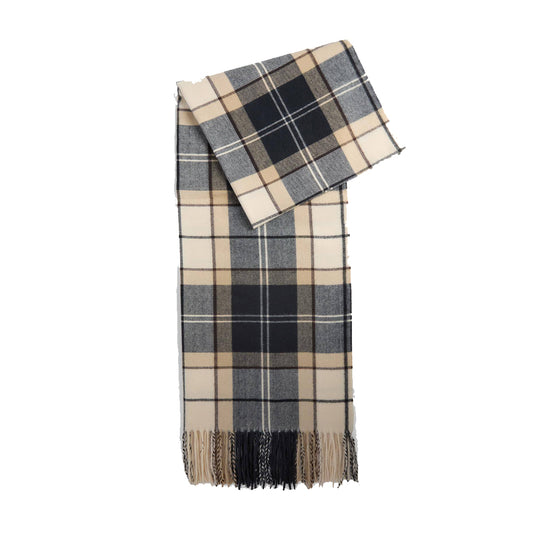 BARBOUR Sciarpa Mantella Donna STANWAY Classic Tartan - Panna/Blu