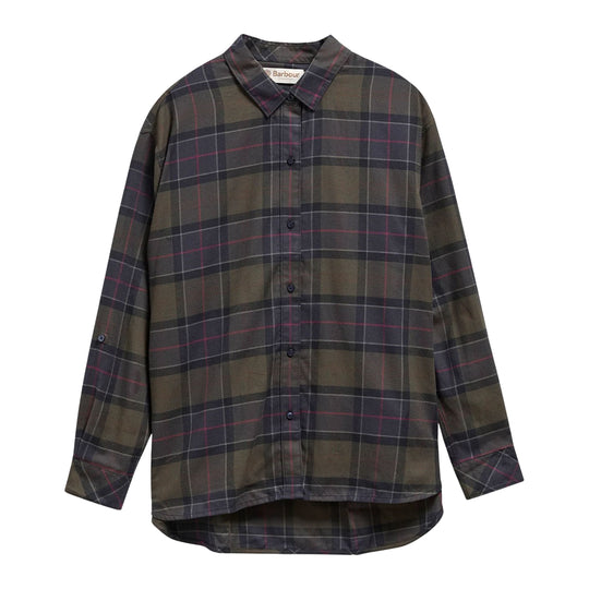 BARBOUR Damesblouse met een relaxte pasvorm ELISHAW - Groen/Blauw