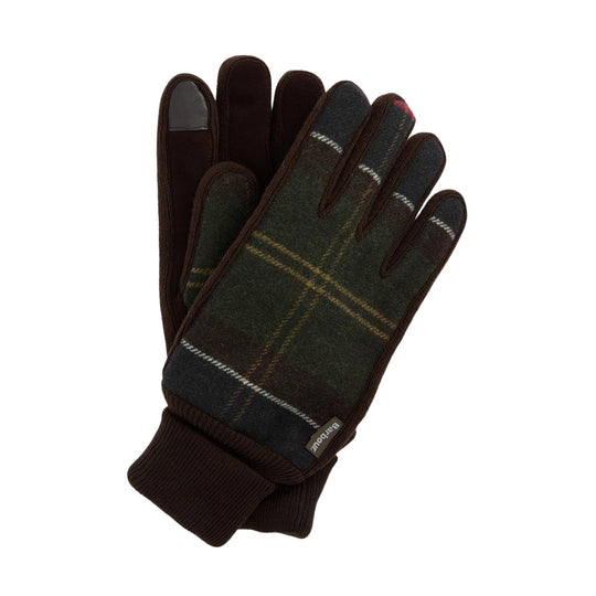 BARBOUR Guanti Uomo in tartan HACKNEY - Verde/Blu