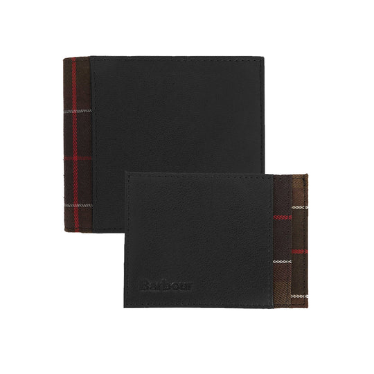 BARBOUR Set regalo Uomo Portafoglio e Portacarte - Nero/Tartan