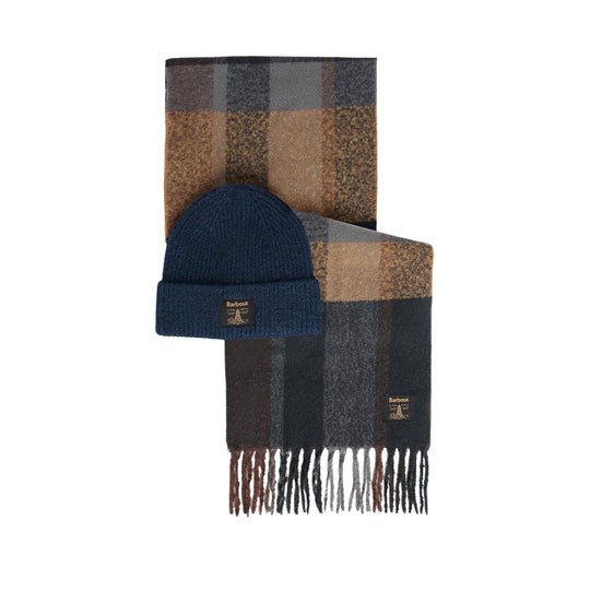 BARBOUR Set Regalo Berretto e Sciarpa WESTERDALE - Blu