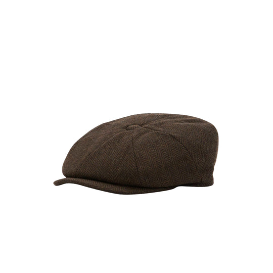 BARBOUR Cappello Baker Boy Fyne in Tweed - Marrone