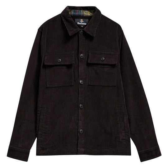 BARBOUR Over Camicia Uomo a coste sottili con finiture in tartan - Oliva