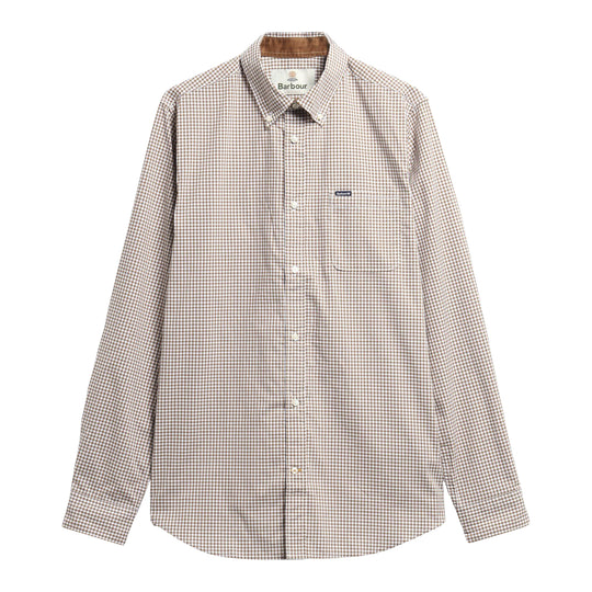 BARBOUR Camicia HARBOURWALL a maniche lunghe leggermente aderente - Bianco/Beige