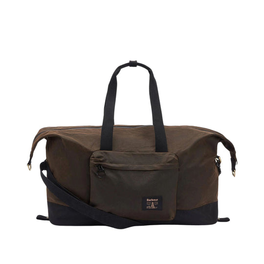BARBOUR Borsone da viaggio FIELD in tessuto cerato - Verde Oliva
