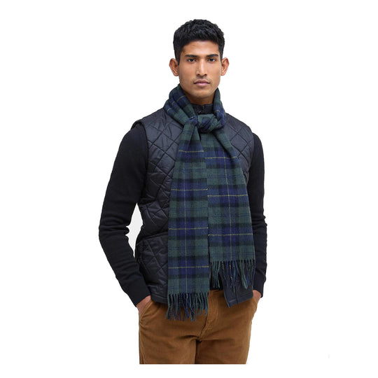 BARBOUR Sciarpa in lana d'agnello Tartan - Verde/Blu