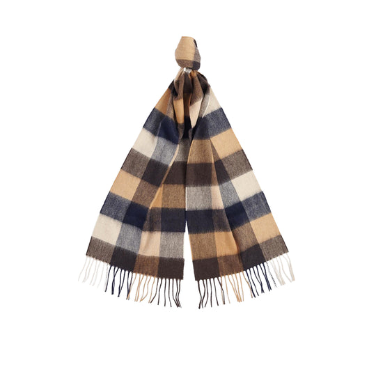 BARBOUR Sciarpa Uomo Tattersall Grande - Cammello/Blu/ Bianco