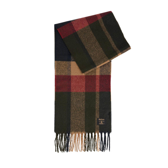 BARBOUR Sciarpa Uomo WESTWERDALE - Verde/Rosso/Beige