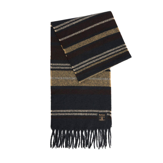 BARBOUR Sciarpa Uomo Alston con motivo a righe - Blu/Marrone