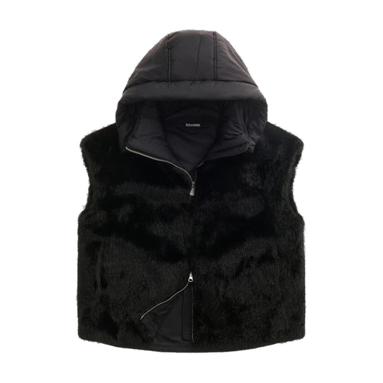 BLAUER Giubbino Donna in Eco Pelliccia E Nylon JUNIPER - Nero