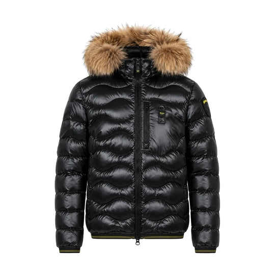 BLAUER Donsjas voor heren WAVE BOMBER HD FUR - Zwart