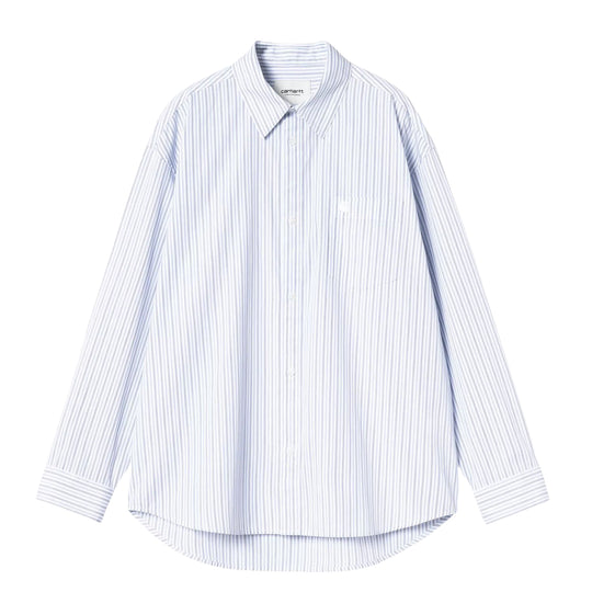 CARHARTT WIP Camicia Donna L/S - Keene Stripe/Bianco