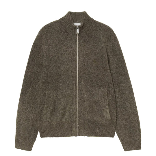 CARHARTT WIP Maglia Uomo Zip CURTIS SWEATER - VerdeMelange