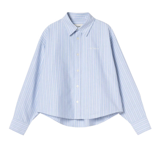 CARHARTT WIP Camicia Donna L/S Kanan Shirt Oxford - Celeste/Bianco