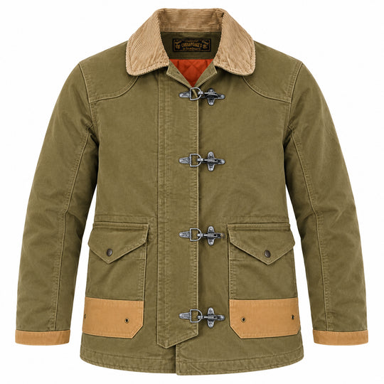 CHESAPEAKE'S Jas FIREMAN BEDFORD WAXED COTTON HS - Kaki