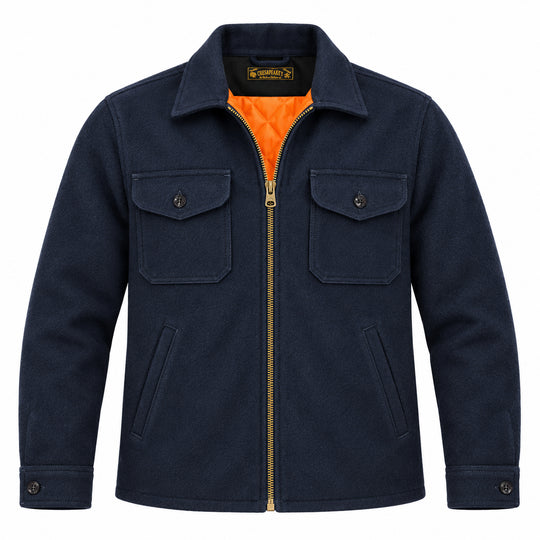 CHESAPEAKE'S Wollen vest voor heren met volledige ritssluiting - Blauw