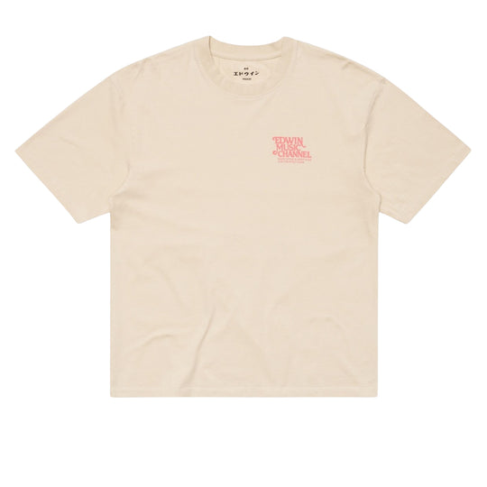EDWIN Men's RARE SPINS T-Shirt - Cream/Red