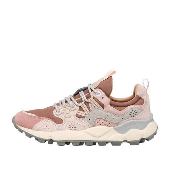 FLOWER MOUNTAIN Sneakers Donna YAMANO 3 in suede e tessuto tecnico - Rosa/Grigio/Bianco