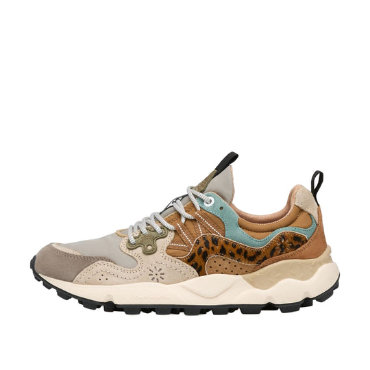 FLOWER MOUNTAIN Sneakers Unisex YAMANO 3 in Suede e Tessuto Tecnico - Beige/Grigio/Azzurro