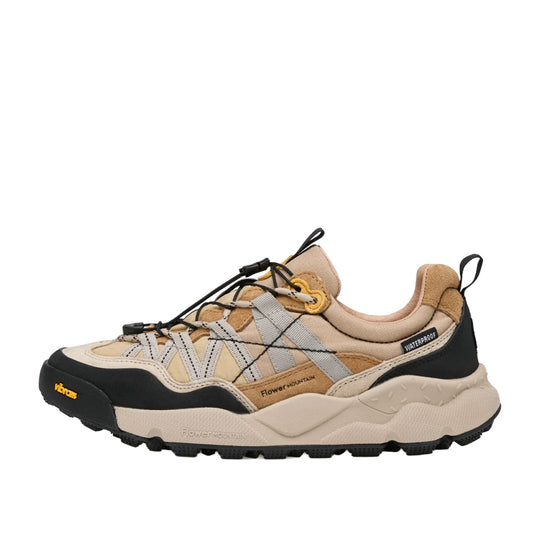 FLOWER MOUNTAIN Sneakers Unisex IWANO 2 WATERPROOF in Suede e Tessuto Tecnico - Beige/Grigio/Nero
