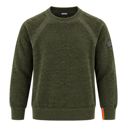 HèSKIMO Maglione Uomo Girocollo Raglan - Verde Militare