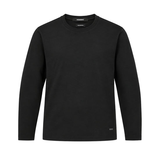 HèSKIMO T-Shirt Uomo Girocollo in Cotone M/L - Nero